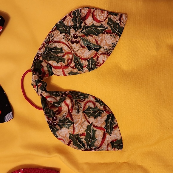 Christmas Stocking  stuffer! Handmade Cotton Hair Bows - set of 3. - Picture 4 of 4